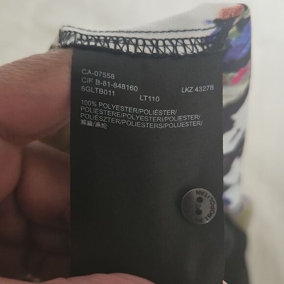 Mexx Sheer Sleeveless Color Splash Top Black Size 12 - Picture 7 of 16